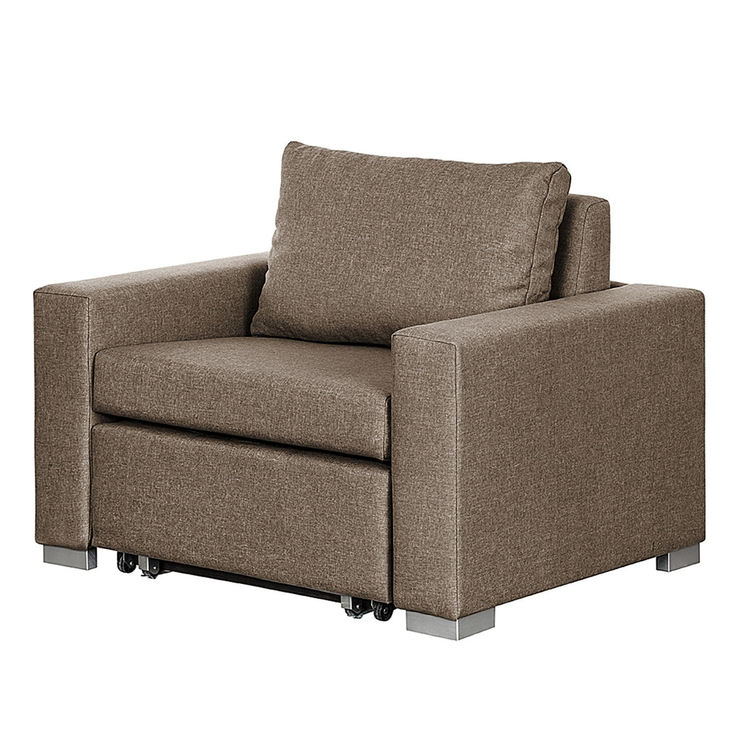 SCHLAFSESSEL - Silberfarben/Braun, Textil (110/90/90cm) - home24