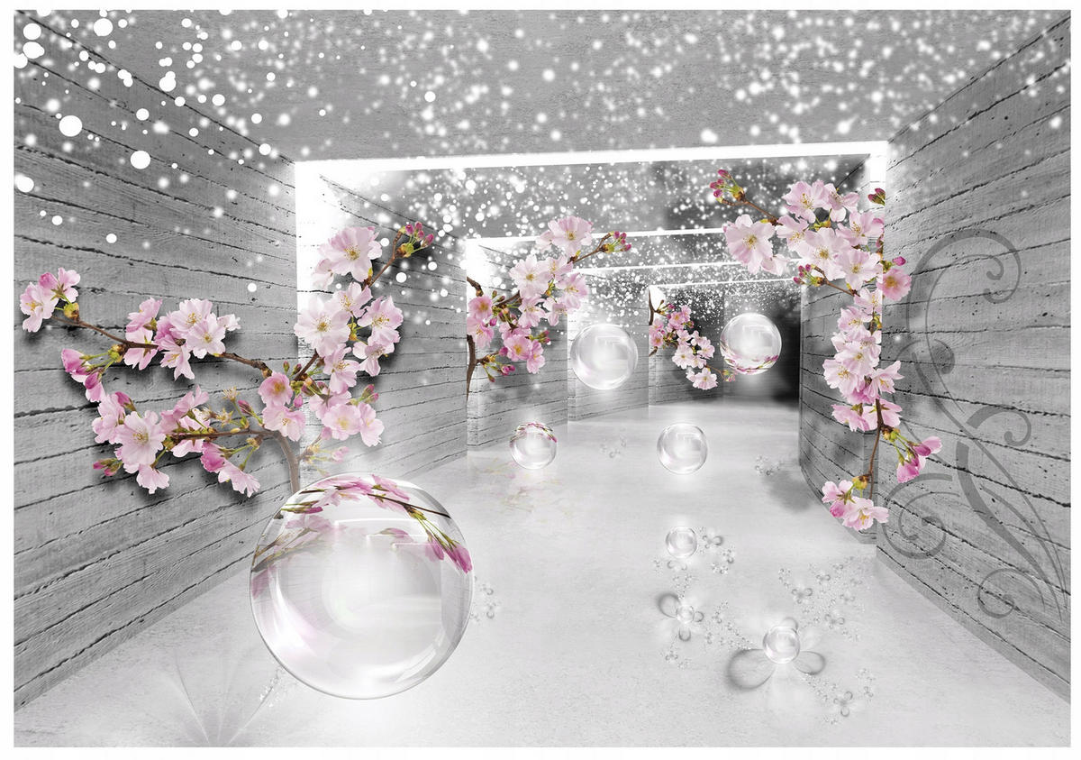 FOTOTAPETE 3D Effekt Blumen 250x175 - Multicolor, Papier (250/175cm) - Wallarena