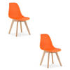 ESSZIMMERSTUHL 2-er Set KITO orangefarbener Sitz, natürliche Beine - Orange/Naturfarben, Kunststoff (46/80/54.5cm) - Valora