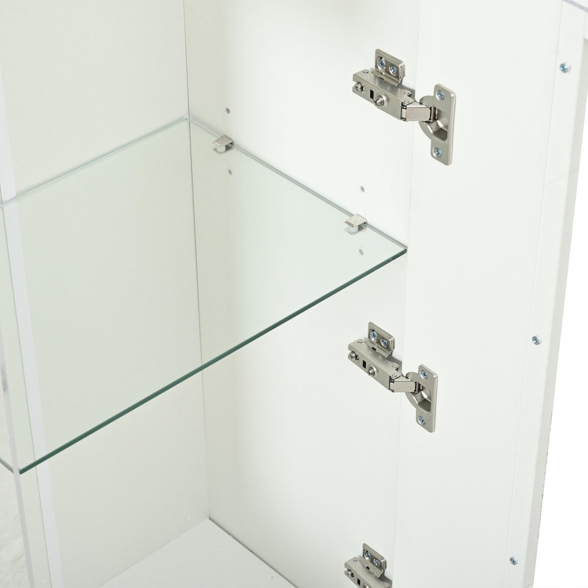 WOHNWAND 3-teilig LED Hochglanz Vitrine Weiß - Weiß, Glas (180/45/40cm) - FLIEKS
