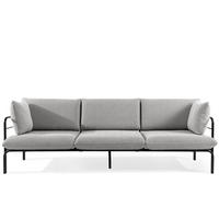 GARTENSOFA RAMBE 3-Personen mit Kissen, Anthrazit - Dunkelgrau/Anthrazit, Textil/Metall (225/80/80cm) - KONSIMO®
