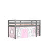 KINDERBETT Karolina 210x114x106 Massivholz Grau Textilset Burg 1 - Hellgrau/Grau, Holz (90/200cm) - 58aufmkessel
