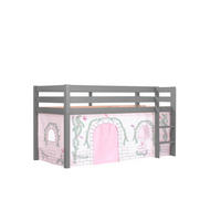 KINDERBETT Karolina 210x114x106 Massivholz Grau Textilset Burg 1 - Hellgrau/Grau, Holz (90/200cm) - 58aufmkessel