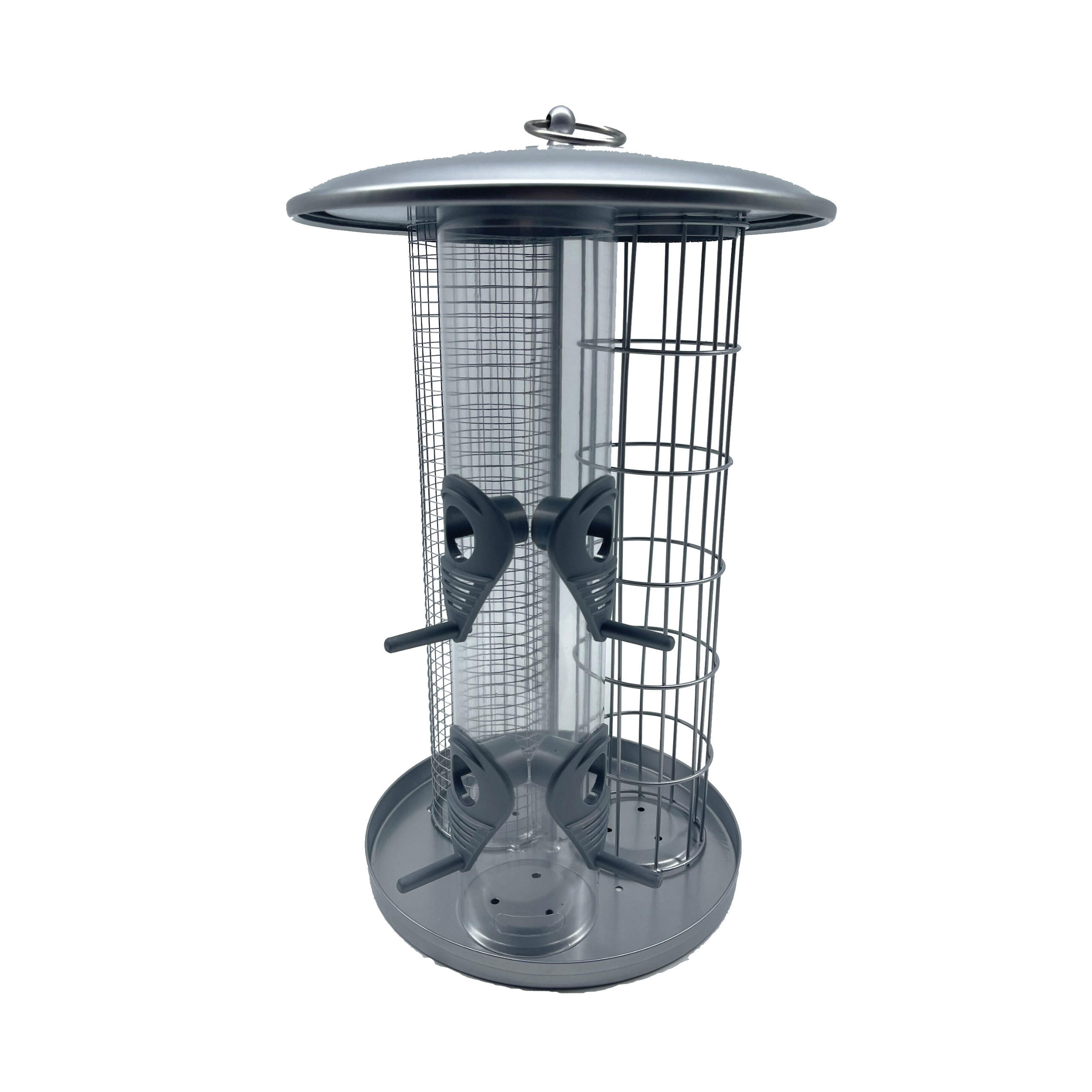 VOGELFUTTERSTATION - Silberfarben, Kunststoff/Textil (21/34.5/21cm) - Relaxdays