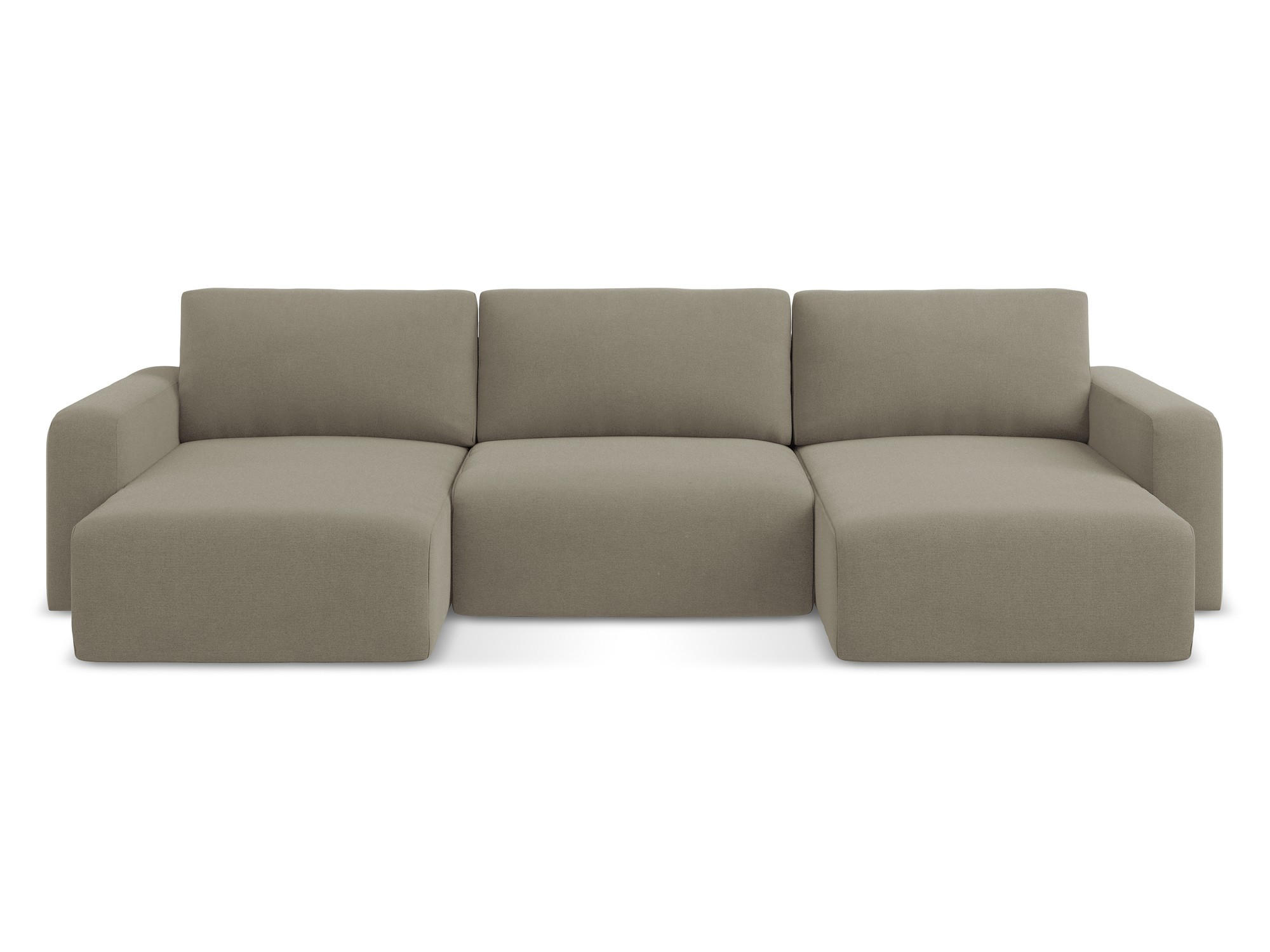 WOHNLANDSCHAFT Strukturstoff Stoff Beige - Beige/Schwarz, Kunststoff/Textil (332/79/149cm) - Makamii