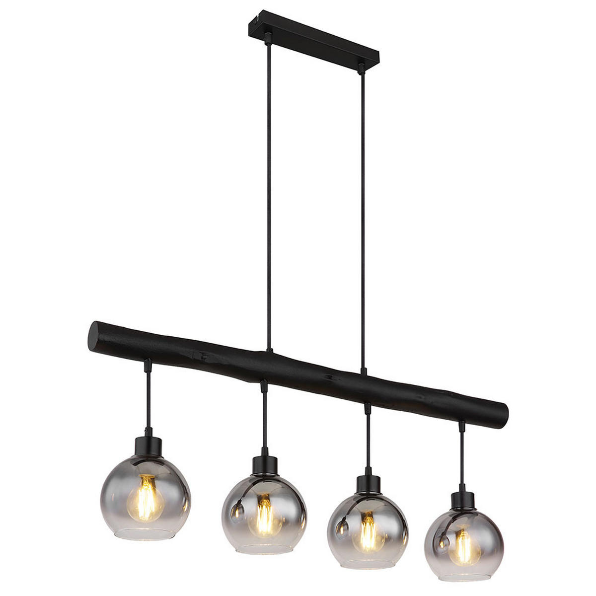 HÄNGELEUCHTE MOITAS Metall Grau Rauchglas - Grau, Glas/Metall (85/15/120cm) - Globo Lighting