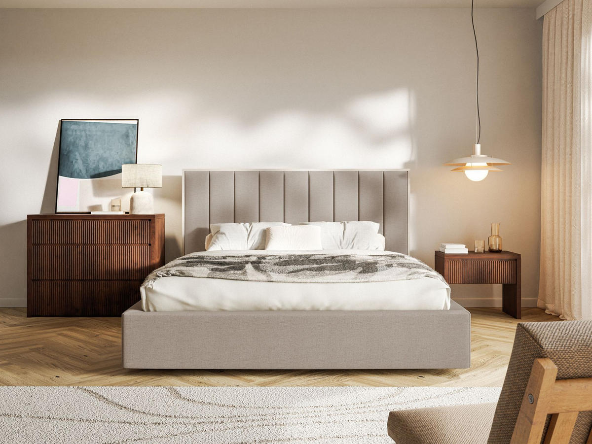 POLSTERBETT Togents Braun mit Chenillebezug und Bettkasten, 140x200 cm - Braun, Textil (140/200cm) - Selsey