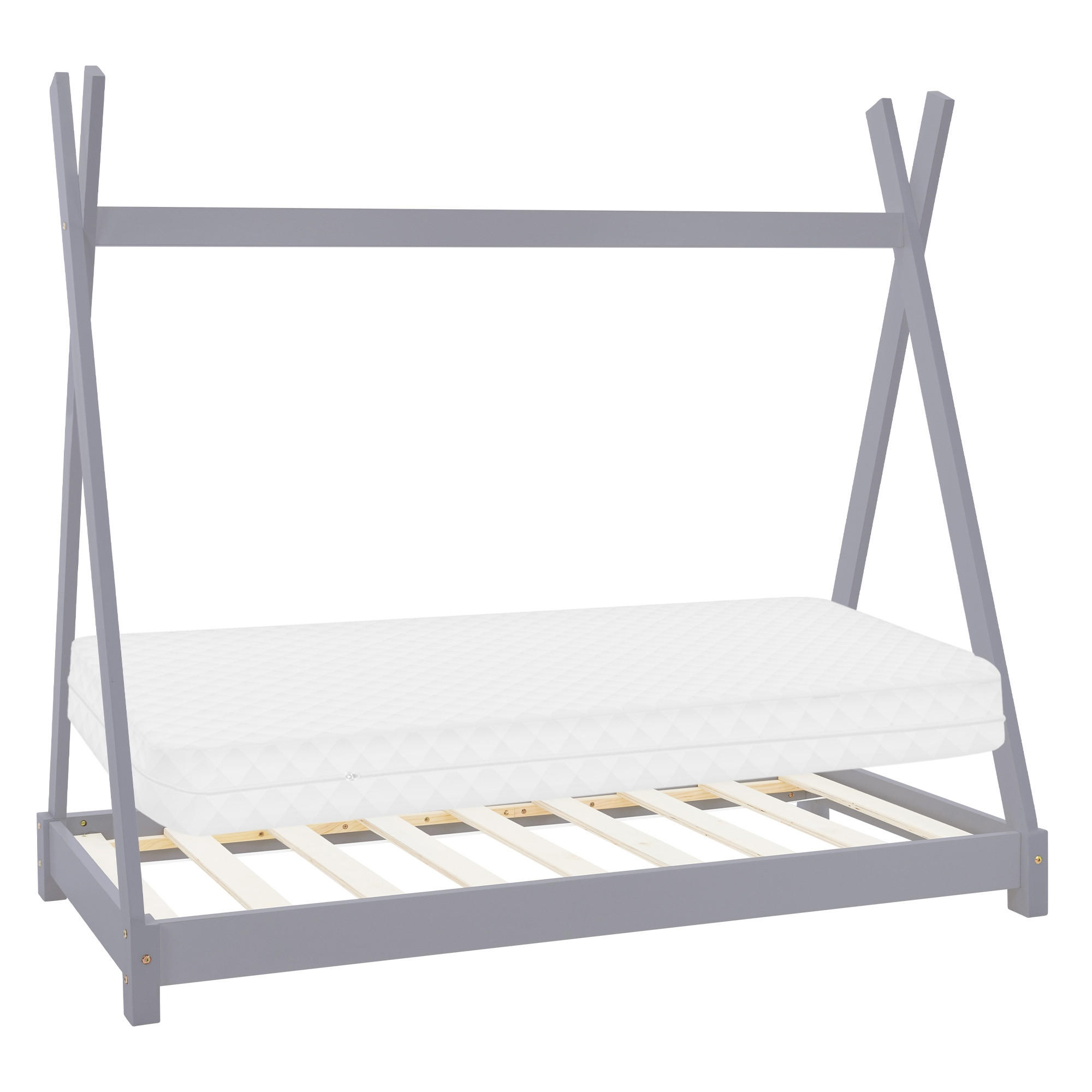 ML-DESIGN DĚTSKÁ POSTÝLKA Tipi s matrací 80x160 cm Světle šedá