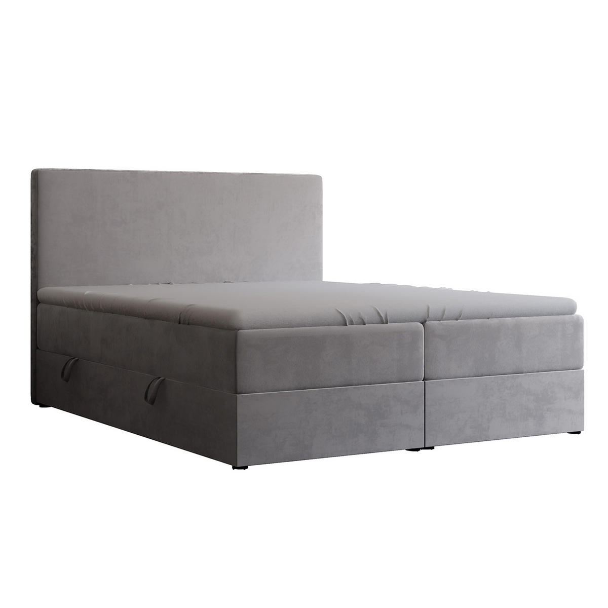 BOXBETT 180x200 cm mit Topper - Grau, Holzwerkstoff/Textil (180/200cm) - Idohome