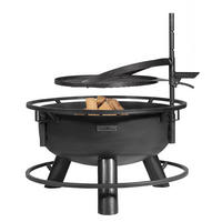 FEUERSCHALE-SET Arizona Stahl Ø 80 cm mit Grillrost Ø 60 cm - Schwarz, Metall (80/110/80cm) - Mr. Deko