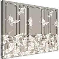 WANDBILD krane im flug - Grau, Textil (60/40cm) - Feeby