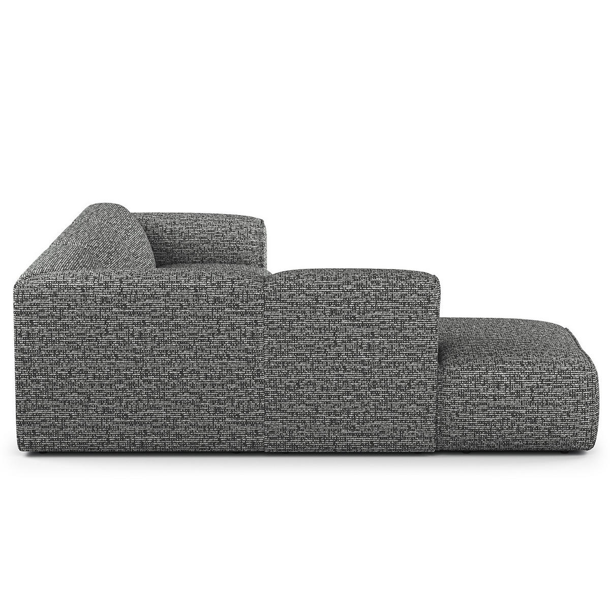 3-SITZER ECKSOFA mit Recamiere - Schwarz/Grau, Kunststoff/Textil (295/231cm) - home24