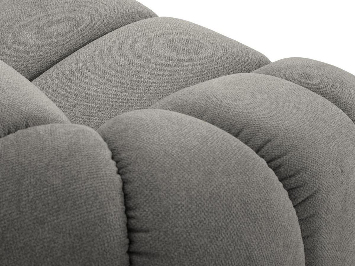 SOFA Diana aus Strukturierter Samt hellgrau 3 Sitzplätze - Hellgrau, Textil (114/72/234cm) - Micadoni