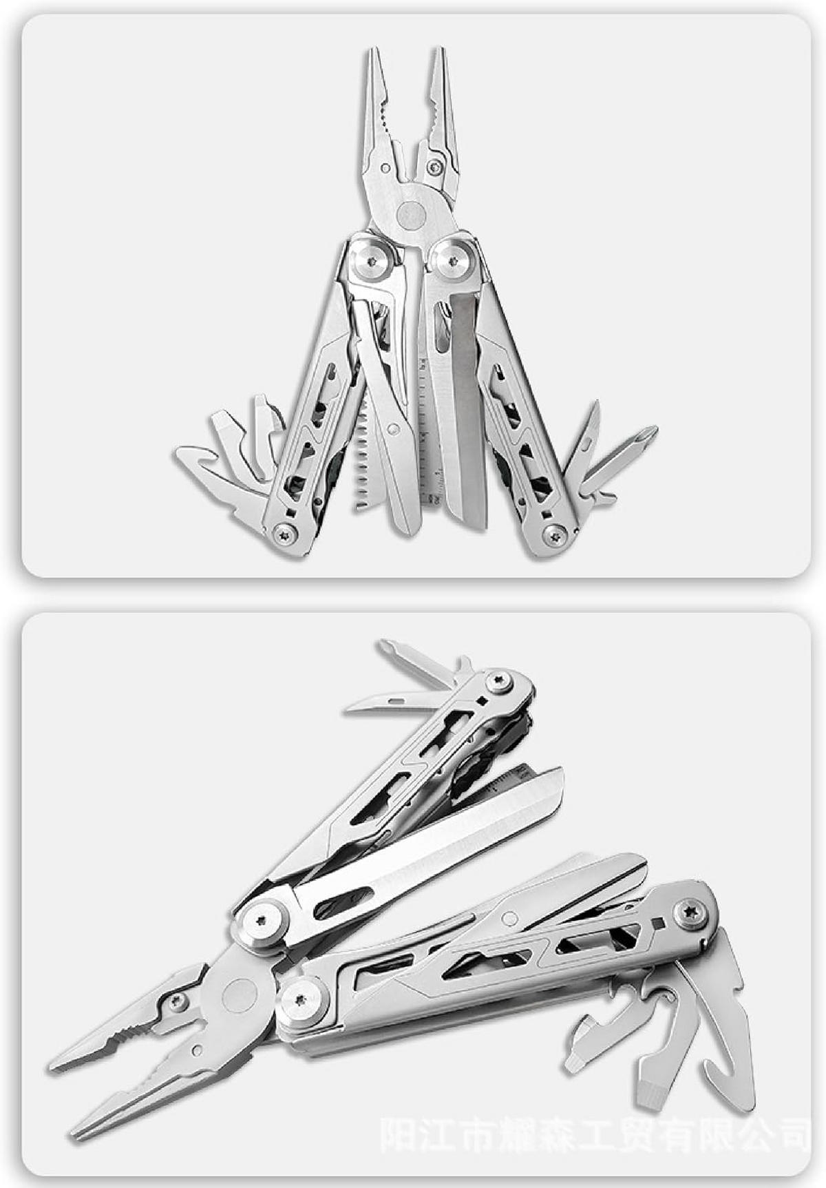 ZANGE – mit Selbstverriegelungsmechanismus, geeignet für Outdoor-Aktivitäten und Überlebenstraining in der Wildnis – halb schwarz, halb silber - Multicolor, Metall (10.5/3.8/1.9cm) - DCA