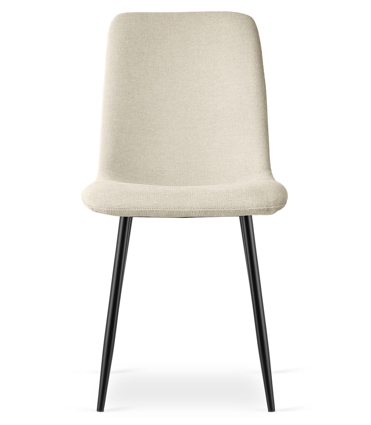 ESSZIMMERSTUHL RIFT beiger Sitz, schwarze Beine - Beige/Schwarz, Textil (46/87/55cm) - Valora