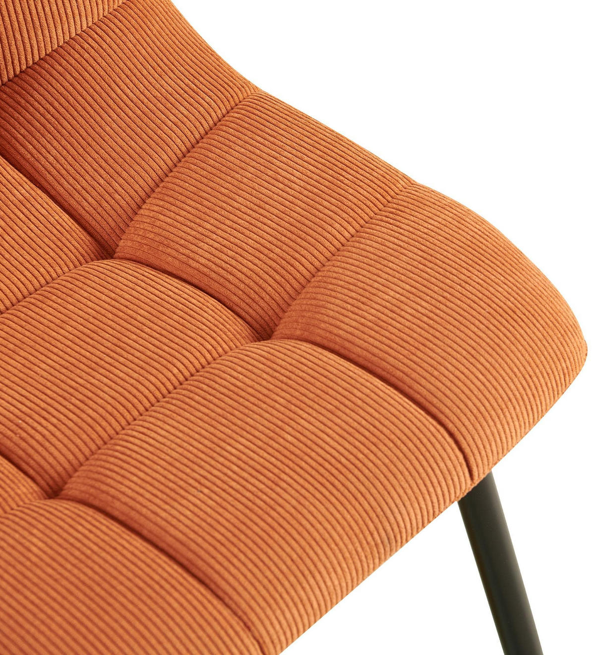 STUHL Cord Orange - Schwarz/Orange, Textil/Metall (45/84/55cm) - CLP