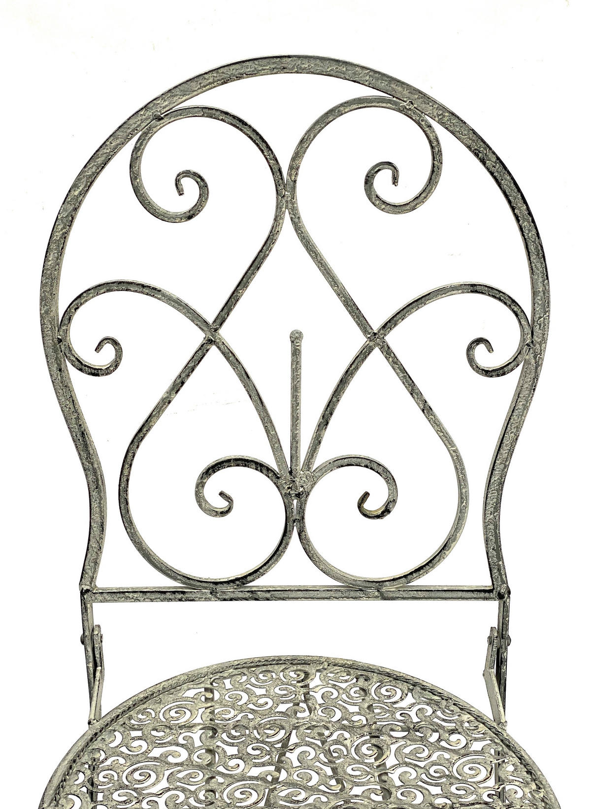 GARTENSTUHL Metall Grau Weiß 96127 - Grau, Metall (40/92/14cm) - DanDiBo