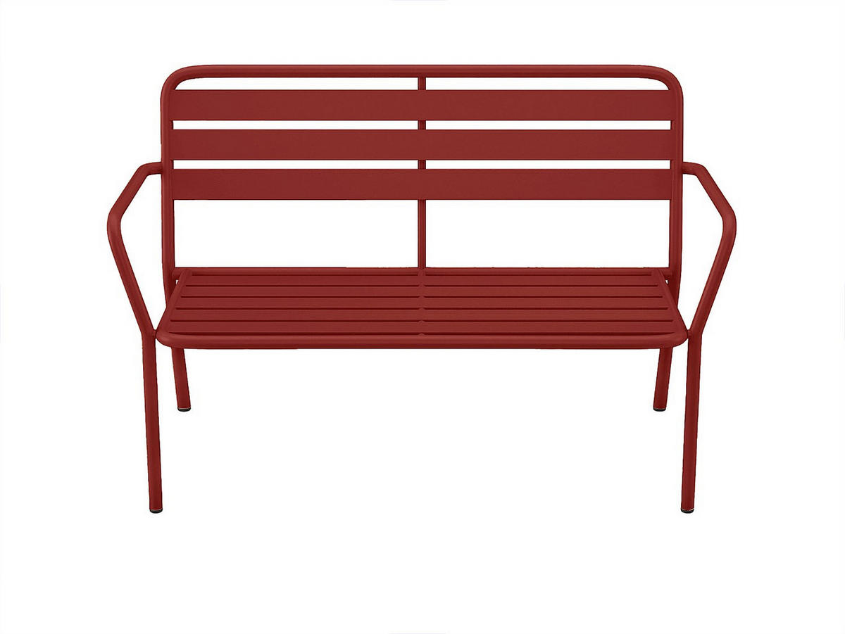 GARTENBANK - Metall - Rot - MIRMANDE von MYLIA - Rot, Metall (123/82/58cm) - Vente-Unique