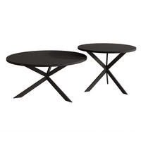 COUCHTISCH rund auf MDF, Schwarz - Schwarz, Holzwerkstoff (75/75/36cm) - Idohome