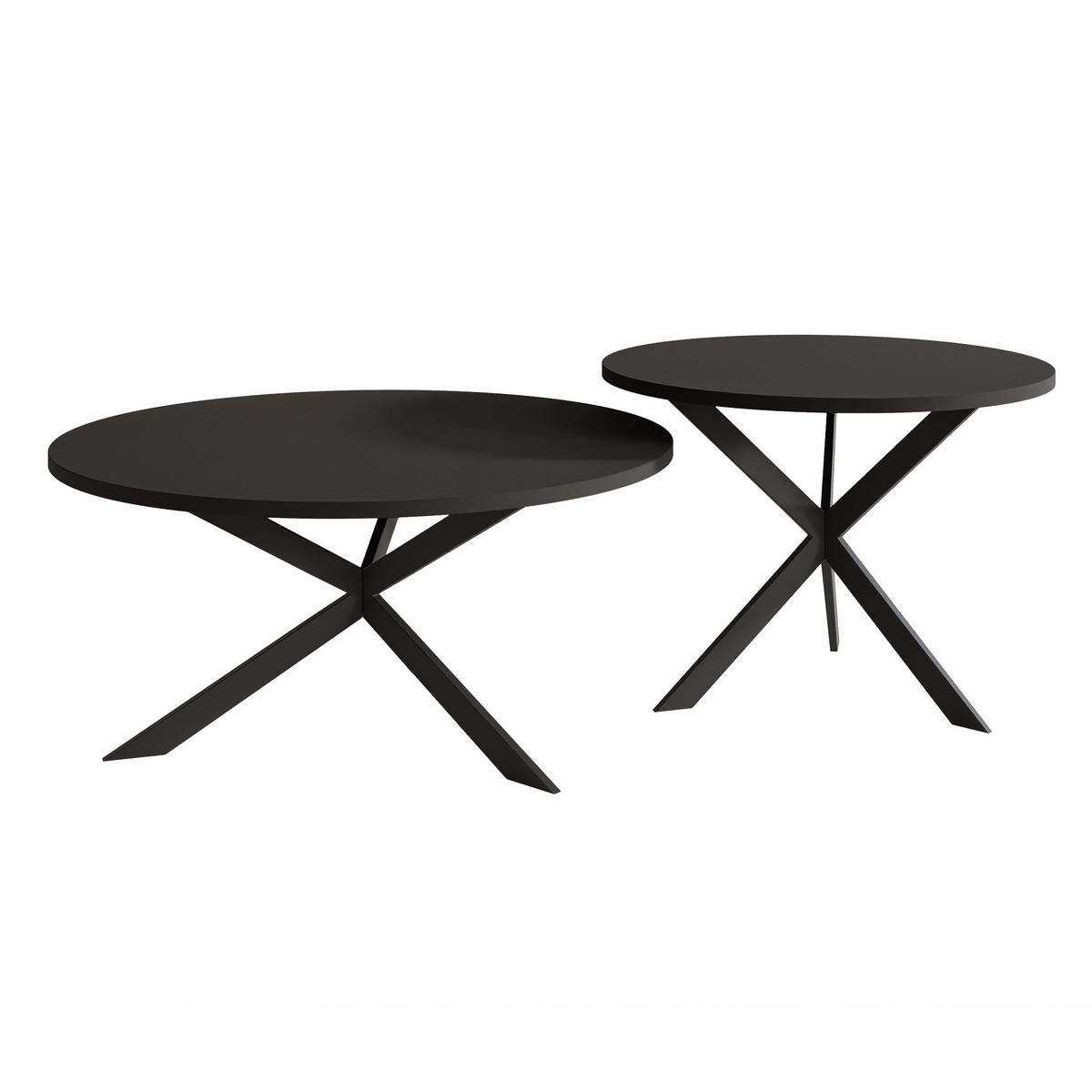 COUCHTISCH rund auf MDF, Schwarz - Schwarz, Holzwerkstoff (75/75/36cm) - Idohome
