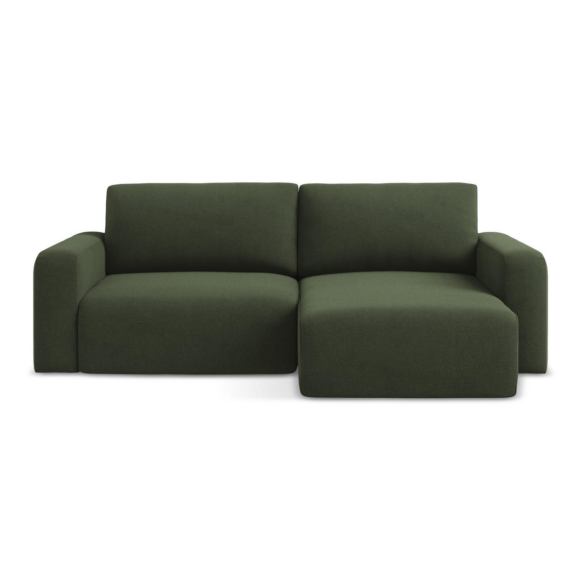 ECKSOFA mit Schlaffunktion rechts Strukturstoff Stoff Grün - Blau/Schwarz, Kunststoff/Textil (244/149cm) - LaMiaSofa