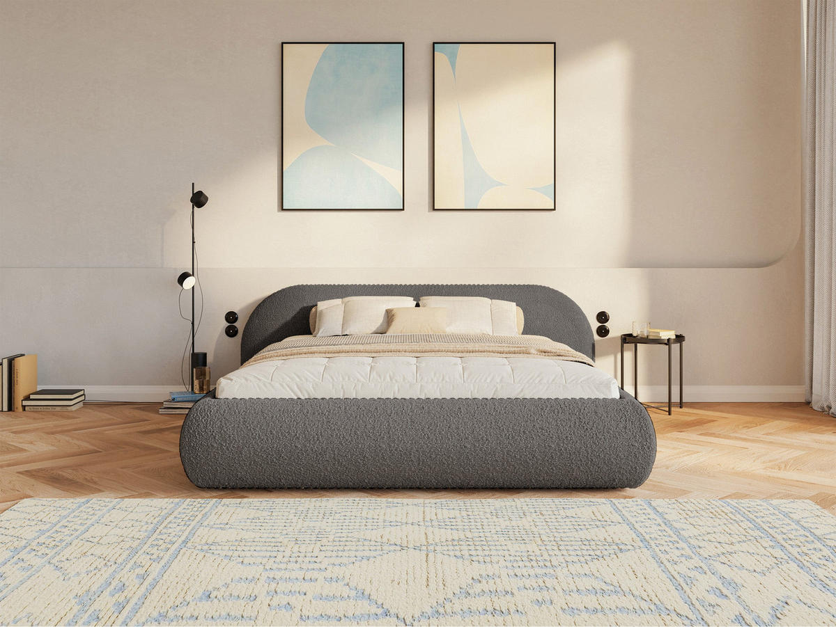 POLSTERBETT Shels 200x200 cm - Ecru/Schwarz, Kunststoff/Textil (200/200cm) - Selsey