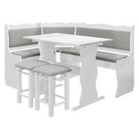 ECKBANKGRUPPE Mini - Weiß/Grau, Holz (145/87/105cm) - MIRJAN24