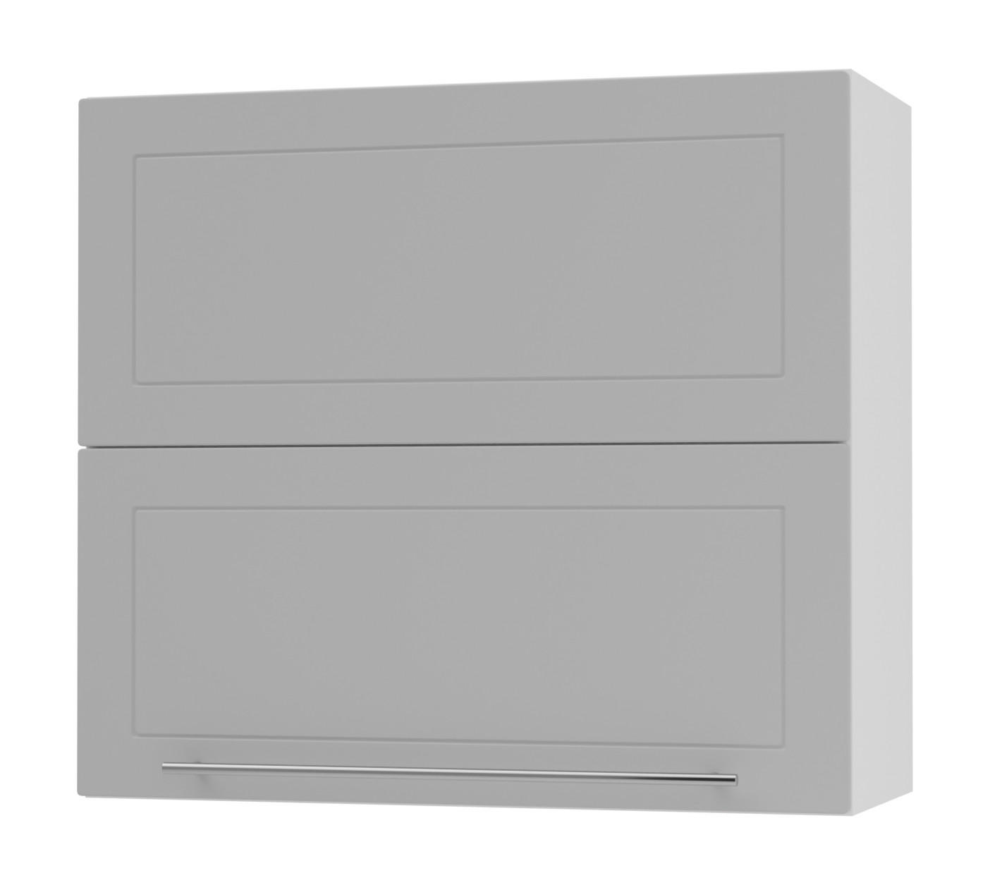 KÜCHENHÄNGESCHRANK Kvantum W8B/80 Dust Grey Matt / Weiß Matt 80 / 32,5 / 72cm - Weiß/Grau, Holz/Holzwerkstoff (80/72/32.5cm) - Feldmann-Wohnen