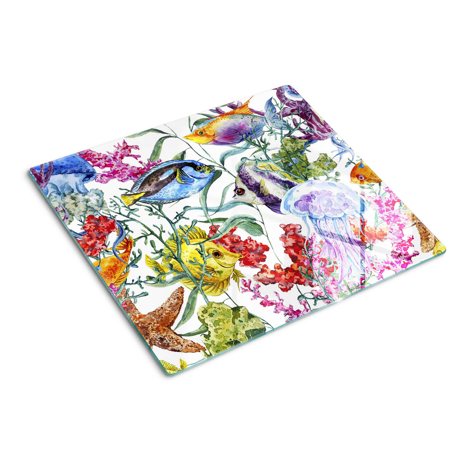 GLASPLATTE 60x52 cm Korallenriff - Orange, Glas (60/0.4/52cm) - TULUP