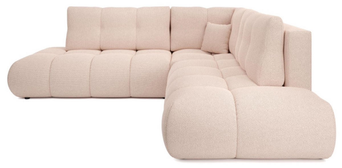 ECKSOFA Hellrosa SOHI Curio 60 Ausziehbar Mit Schlaffunktion - Rosa, Textil (266.5/266.5cm) - Sepro Meble