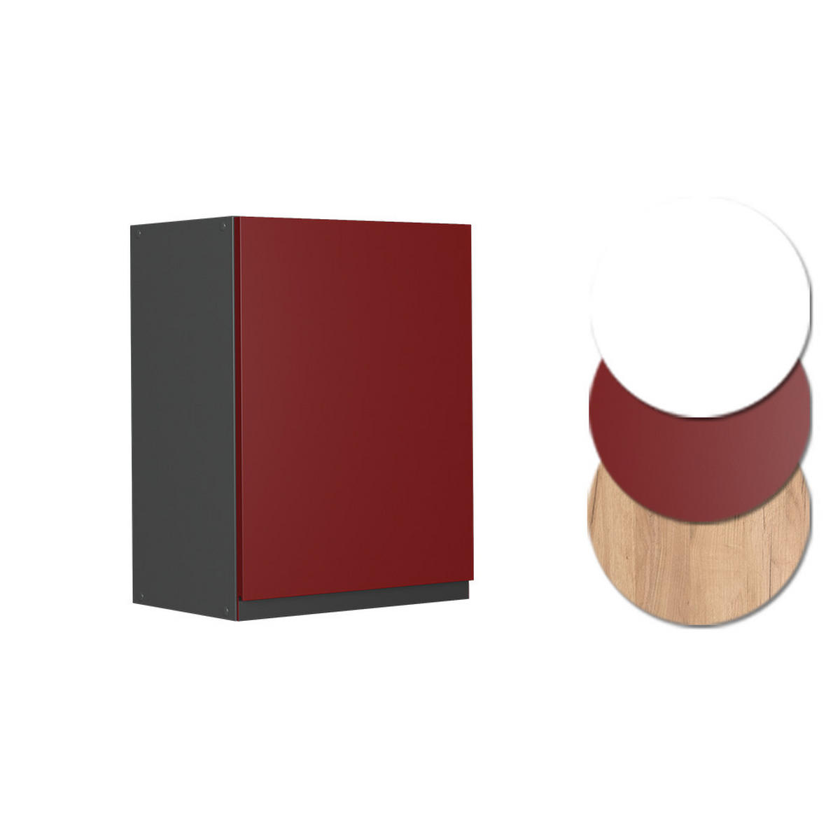 HÄNGESCHRANK R-Line Rot 45 cm J-Shape - Anthrazit/Rot, Holzwerkstoff (45/60/31cm) - Vicco