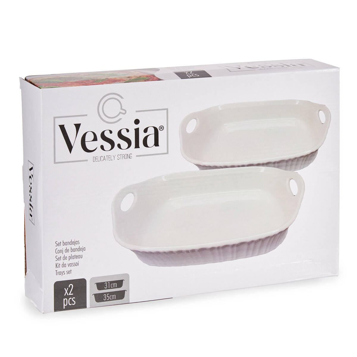 AUFLAUFFORM Porzellan 2er-Set - Weiß, Keramik (35cm) - Vessia