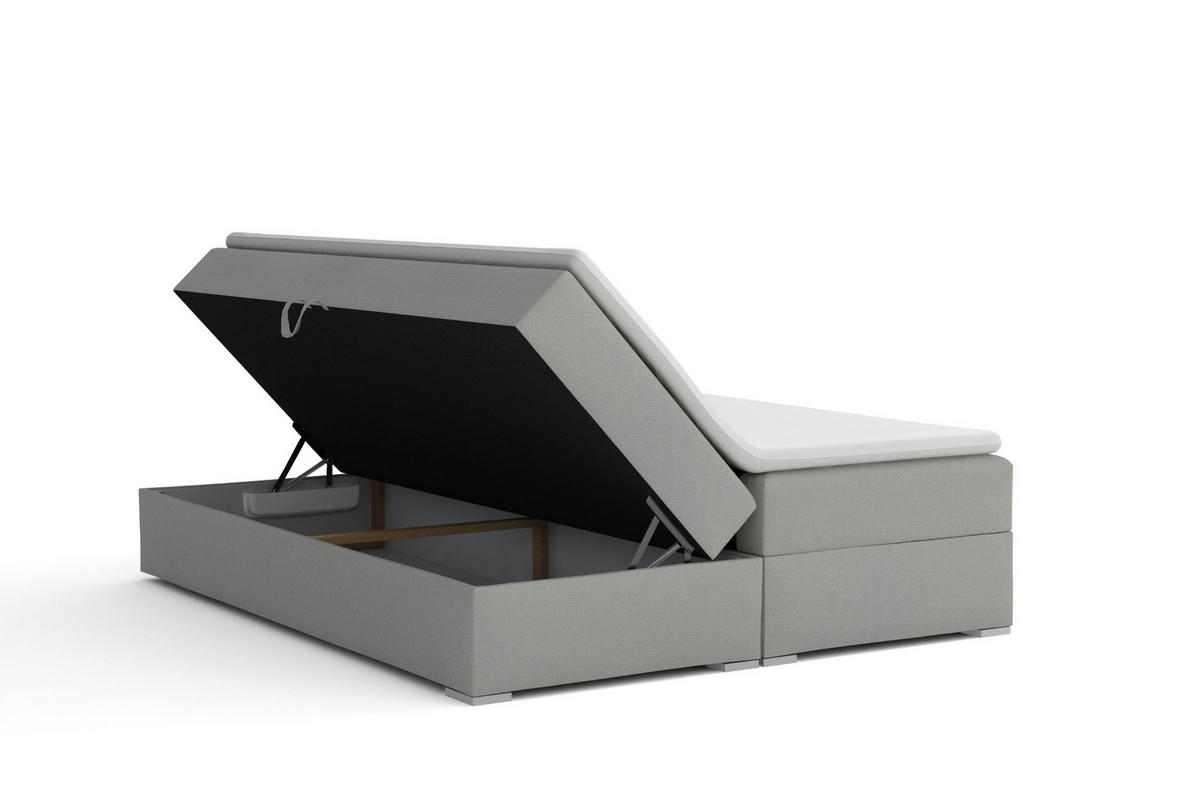 BOXBETT CINDY 180/200 in Stoff Schwarz H3 - Schwarz, Holz/Holzwerkstoff (180/200cm) - Deine Möbel 24