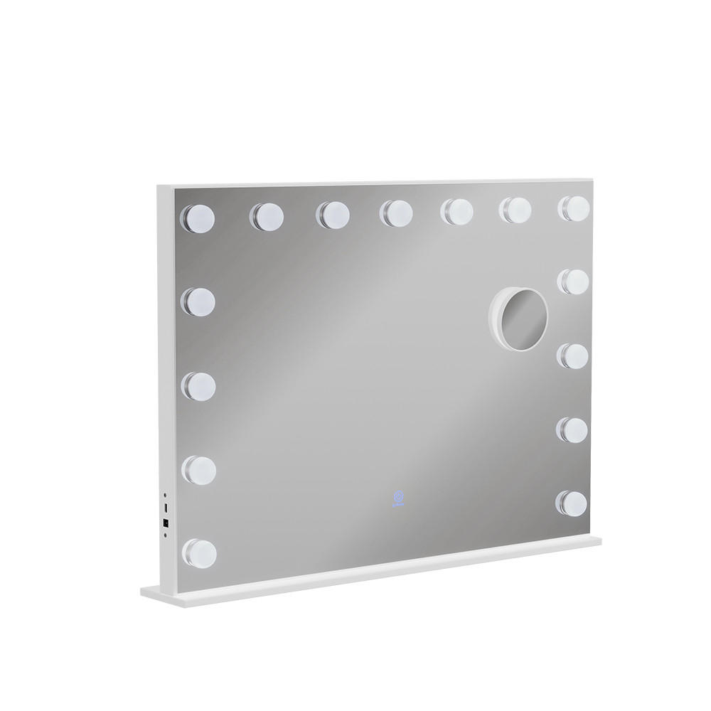 Vicco ZRCADLO TOALETNÍHO STOLKU Greta Bílá 58 x 47 cm s osvětlením LED