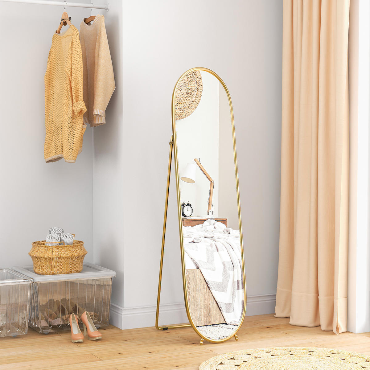 STANDSPIEGEL goldfarben 40.0/4.0/160.0cm - Goldfarben, Metall (4/160/40cm)