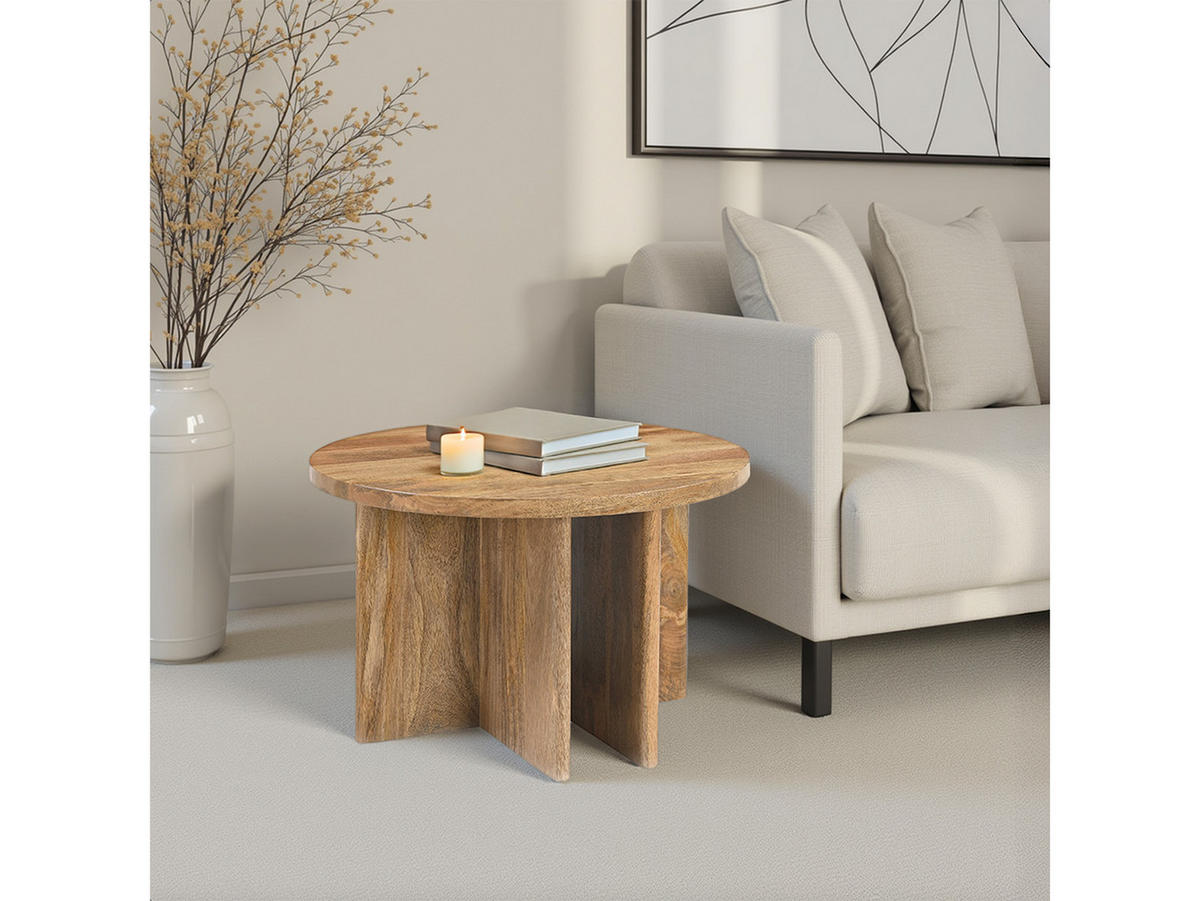 COUCHTISCH Jade Mangoholz Natur Natur - Naturfarben, Holz (60/60/38cm)