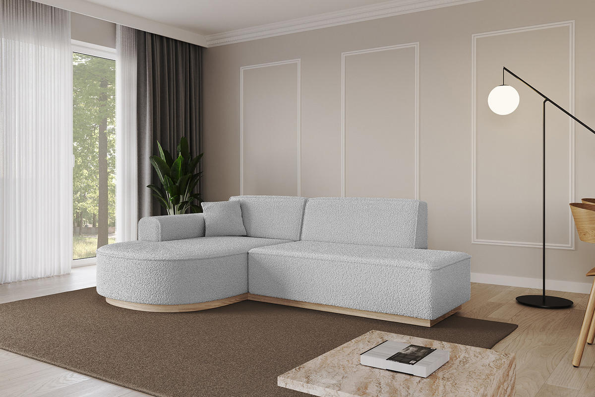 ECKSOFA Ottomane Links ARRIO-L1 - 243x171x83 cm Hellgrau - Hellgrau, Holzwerkstoff/Textil (243/171cm) - ALTDECOR