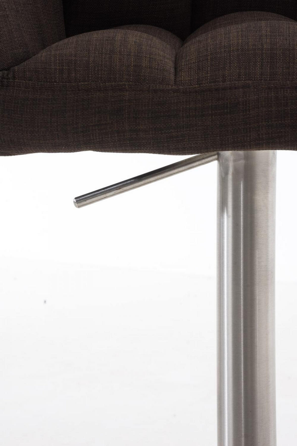 BARHOCKER 2er Set Stoff Braun - Edelstahlfarben/Braun, Textil/Metall (64/88/45cm) - CLP