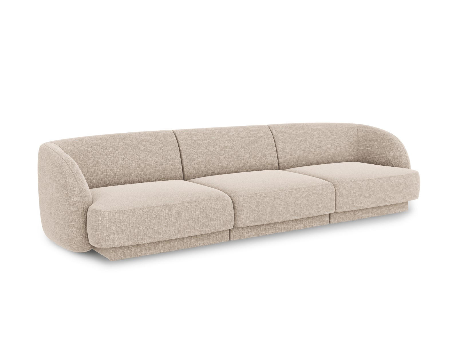 SOFA Miley aus Chenille-Stoff beige 3 Sitzplätze - Beige, Textil (90/70/255cm) - Micadoni