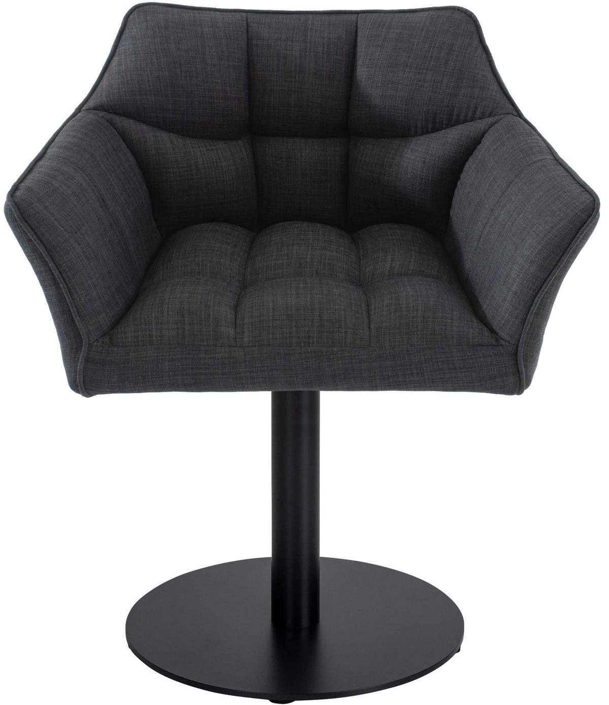 SESSEL Stoff dunkelgrau - Dunkelgrau/Schwarz, Textil/Metall (64/75/48cm) - CLP