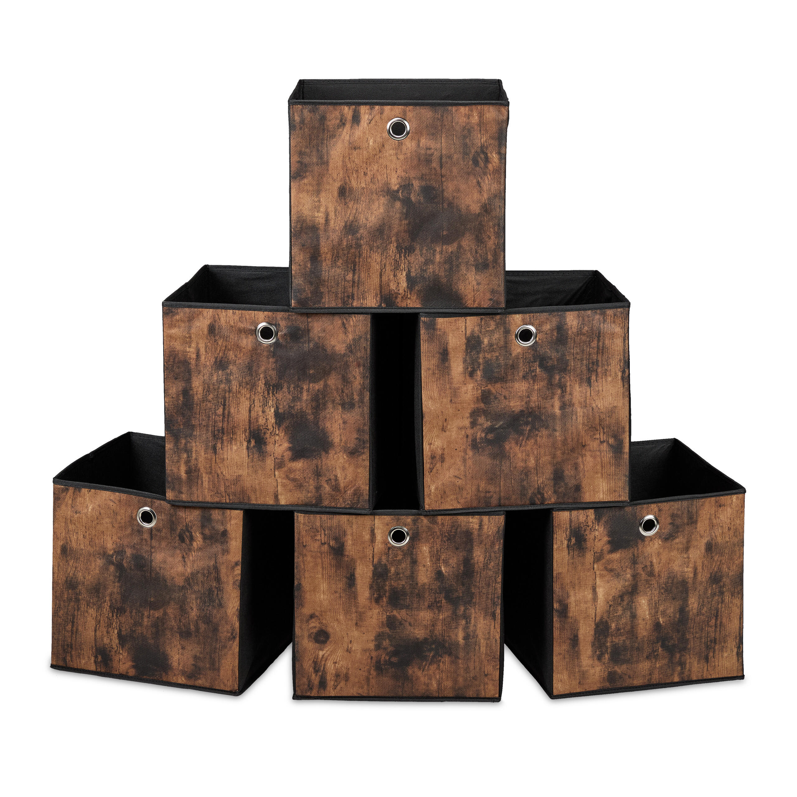 6XAUFBEWAHRUNGSBOX - Schwarz, Wellpappe/Kunststoff (30/30/30cm) - Relaxdays