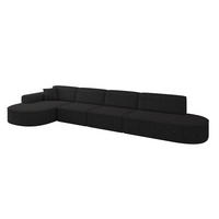 ECKSOFA Ottomane Links MARI-L3 - 413x171x79 cm Schwarz Tissu - Schwarz, Holzwerkstoff/Kunststoff (413/171cm) - ALTDECOR