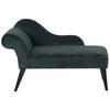 CHAISELONGUE Samtstoff dunkelgrün Blättermuster linksseitig Biarritz - Grün, Textil (116/77/56cm) - Beliani