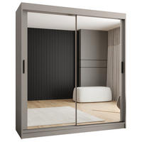 ŠATNÍ skříň s posuvnými dveřmi 200/180/62 2dveřová - černá/kašmírová, dřevo/plast (180/200/62cm)