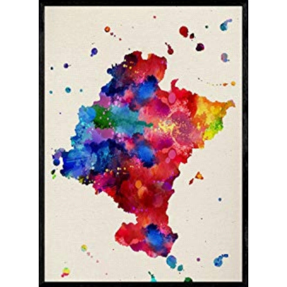 POSTER Murcia Stadtkarte A4 Schwarzer Rahmen - Schwarz, Papier (29.7/5/21cm) - Nacnic