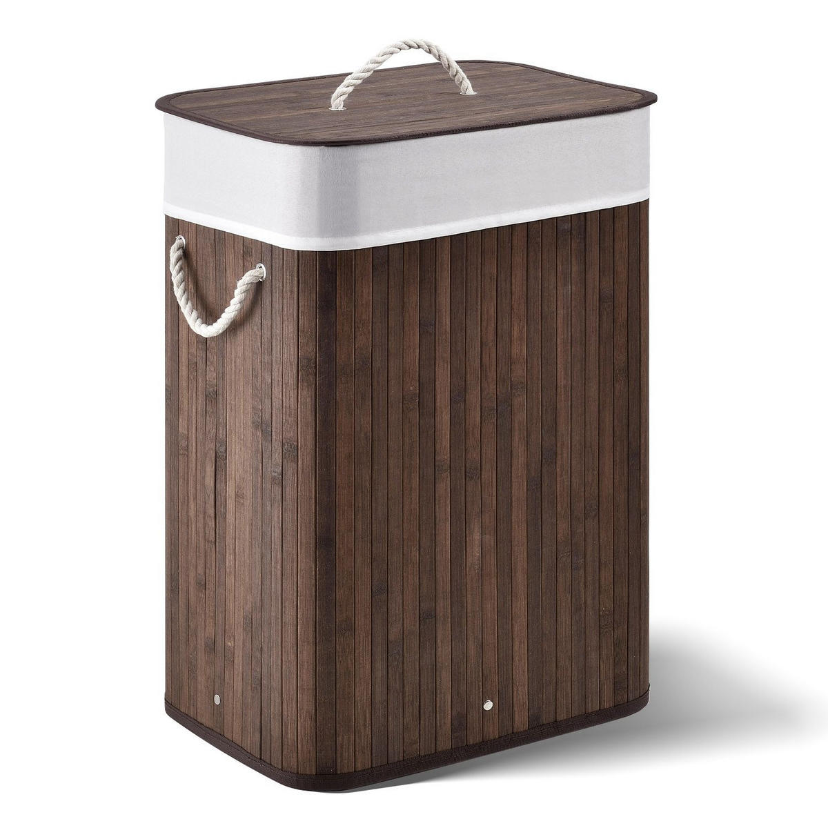 WÄSCHEKORB Curly 72 L braun - Braun, Holz (40/60/30cm) - Juskys