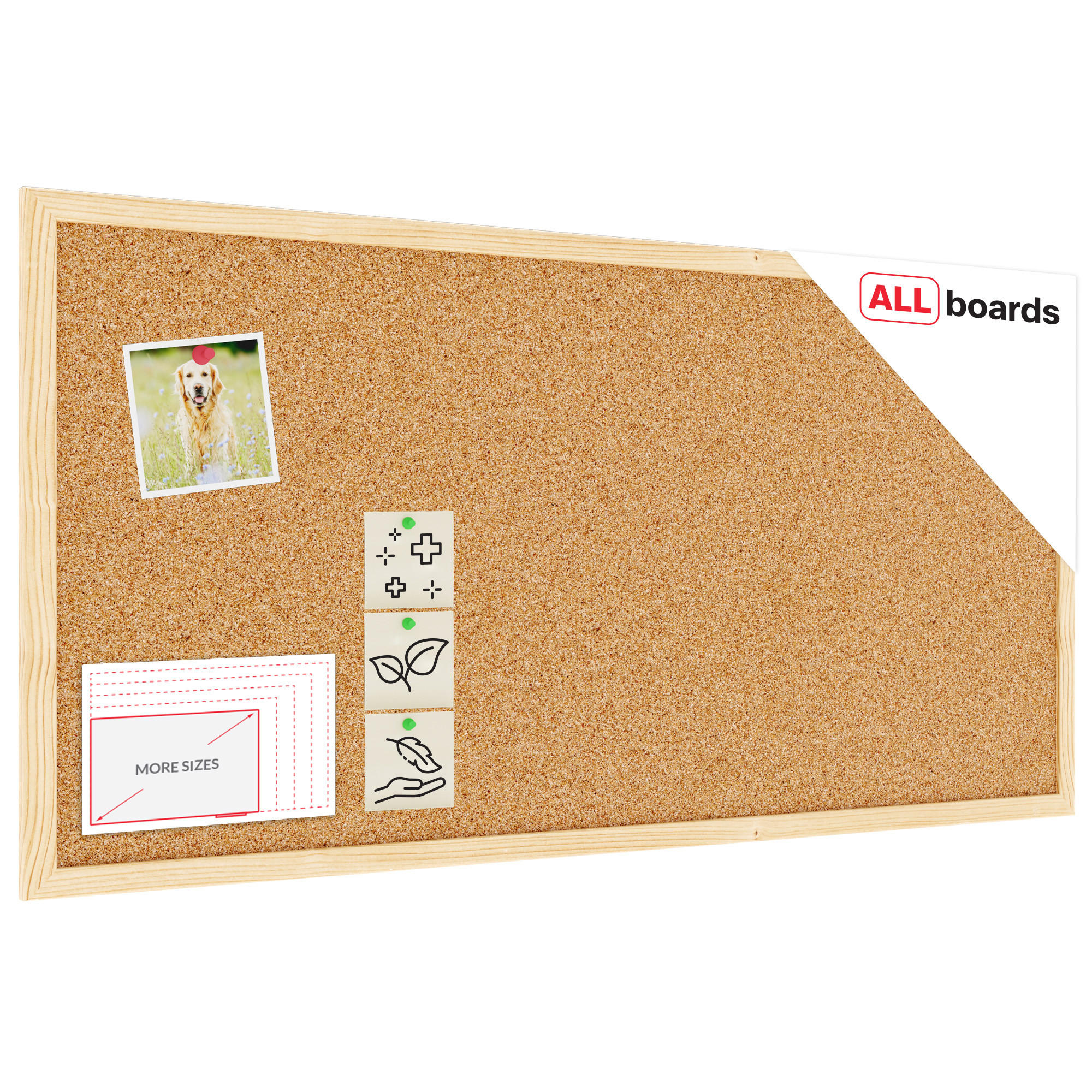 PINNWAND, Korktafel 80x40 cm, Naturholzrahmen - Braun, Holz (80/40/1.5cm) - ALLboards