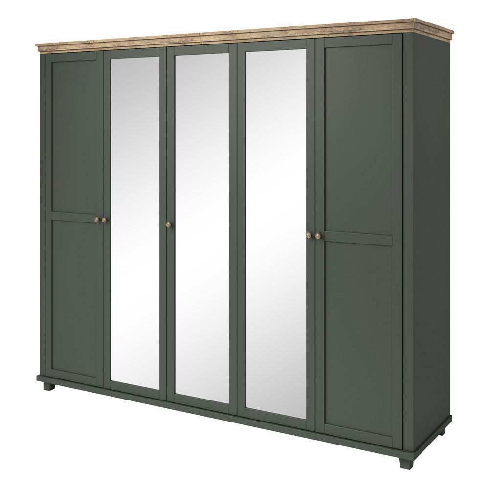 Lomado Kleiderschrank Grün 246x216x62 cm