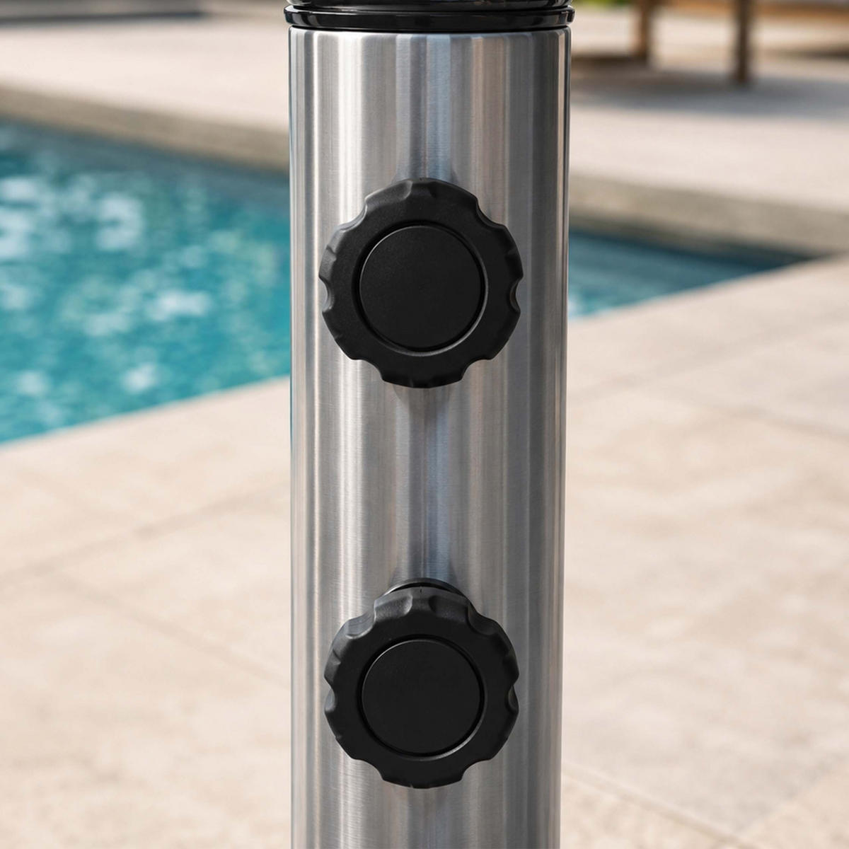 STOJAN NA SLNEČNÍK Sivá Strieborná žula nehrdzavejúca oceľ 24 kg štvorcový - sivá, kov/plast (38/38cm) - Relaxdays