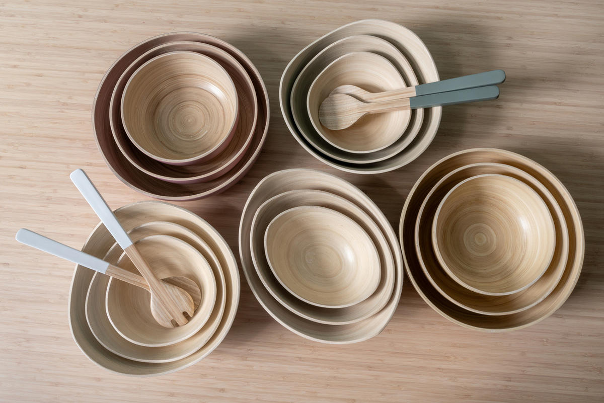 SCHÜSSELN Bambus Puro 3er-Set - Braun, Naturmaterialien (30cm) - Present Time